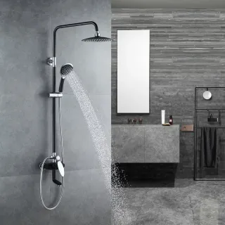 Душевая стойка Shevanik S9836H чёрный/хром